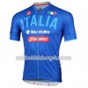 Azurblaues Radtrikot kurzarm 2018 Italienischer